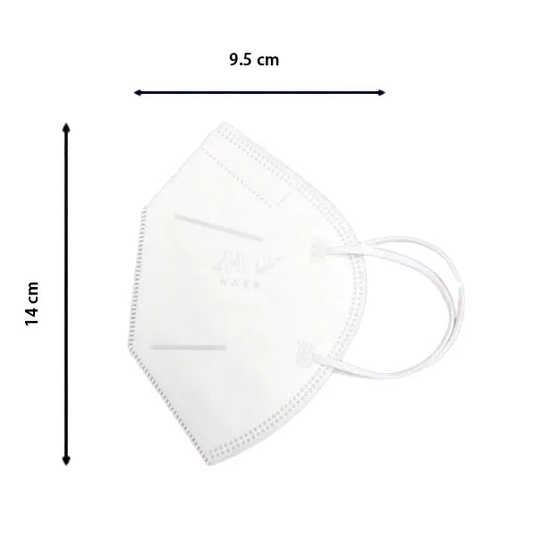 Size of Nask nanofiber respirator for adult in medium size